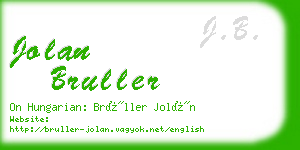 jolan bruller business card